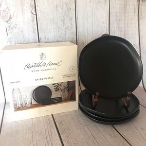 Hearth & Hand Black Salad Plates Set of 4 with Box